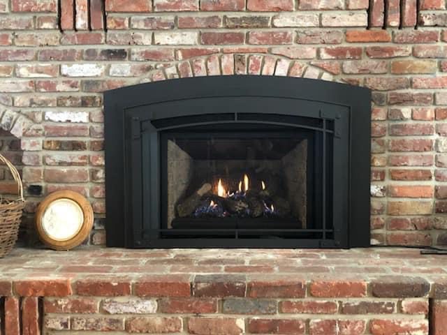 Classic brick fireplace